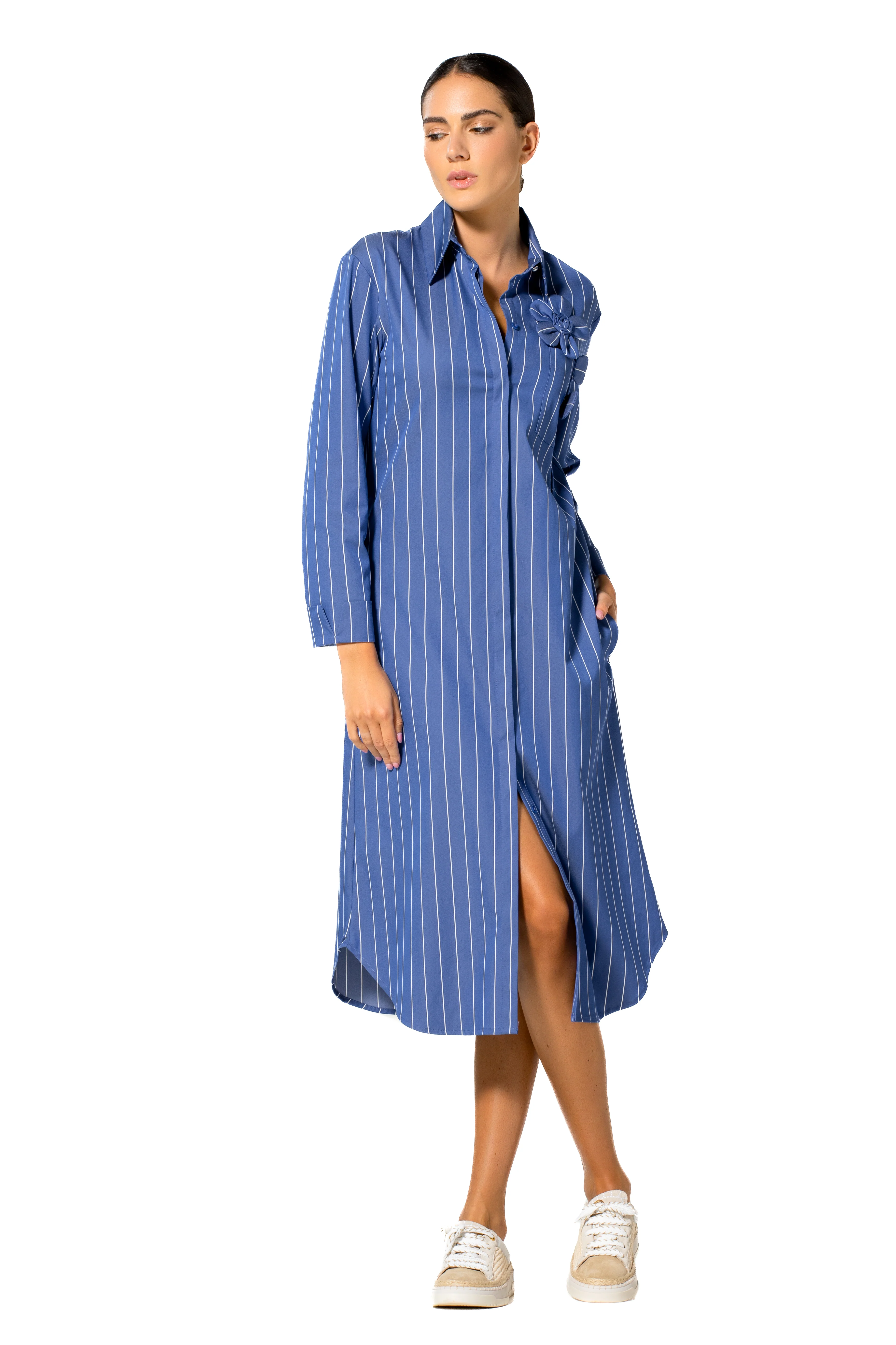 Jurken lange mouw blauw Caroline Biss - Image 4