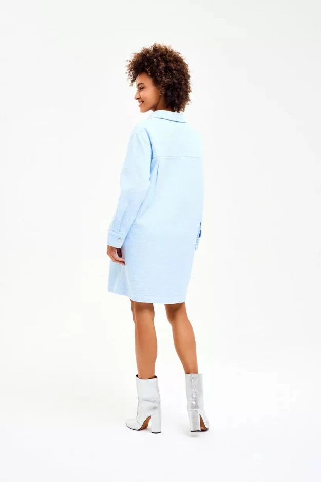 Jurken lange mouw blauw CKS - Image 5