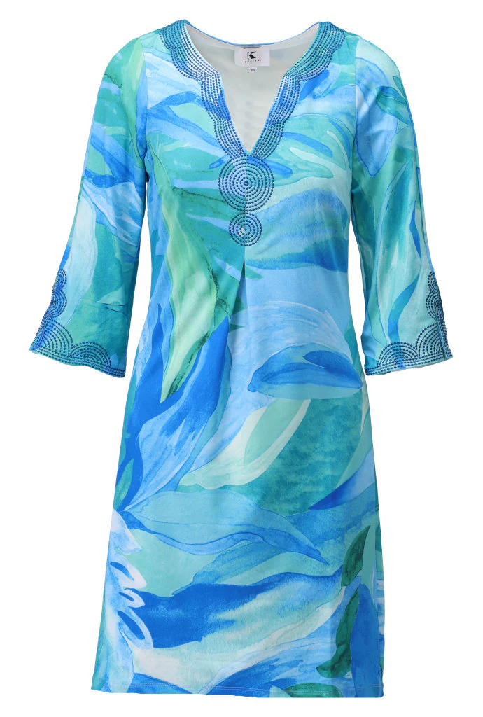 Jurken lange mouw blauw K[DESIGN]