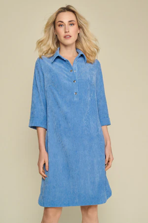 Jurken lange mouw blauw Marie Méro