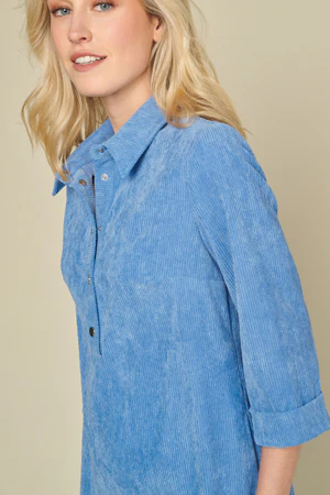 Jurken lange mouw blauw Marie Méro - Image 3