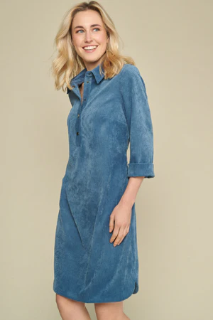 Jurken lange mouw blauw Marie Méro - Image 4
