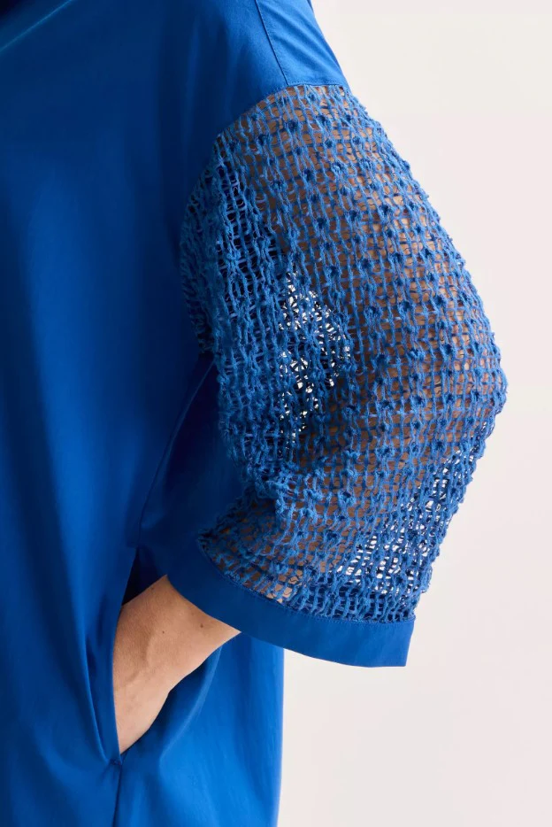 Jurken lange mouw blauw Mayerline - Image 4