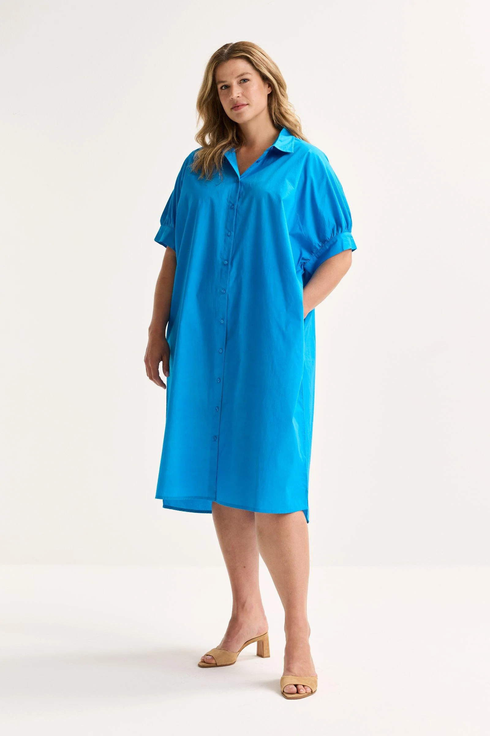 Jurken korte mouw blauw Mayerline