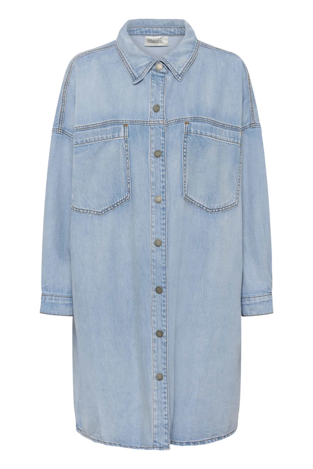 Jurken lange mouw blauw My Essential Wardrobe - Image 2