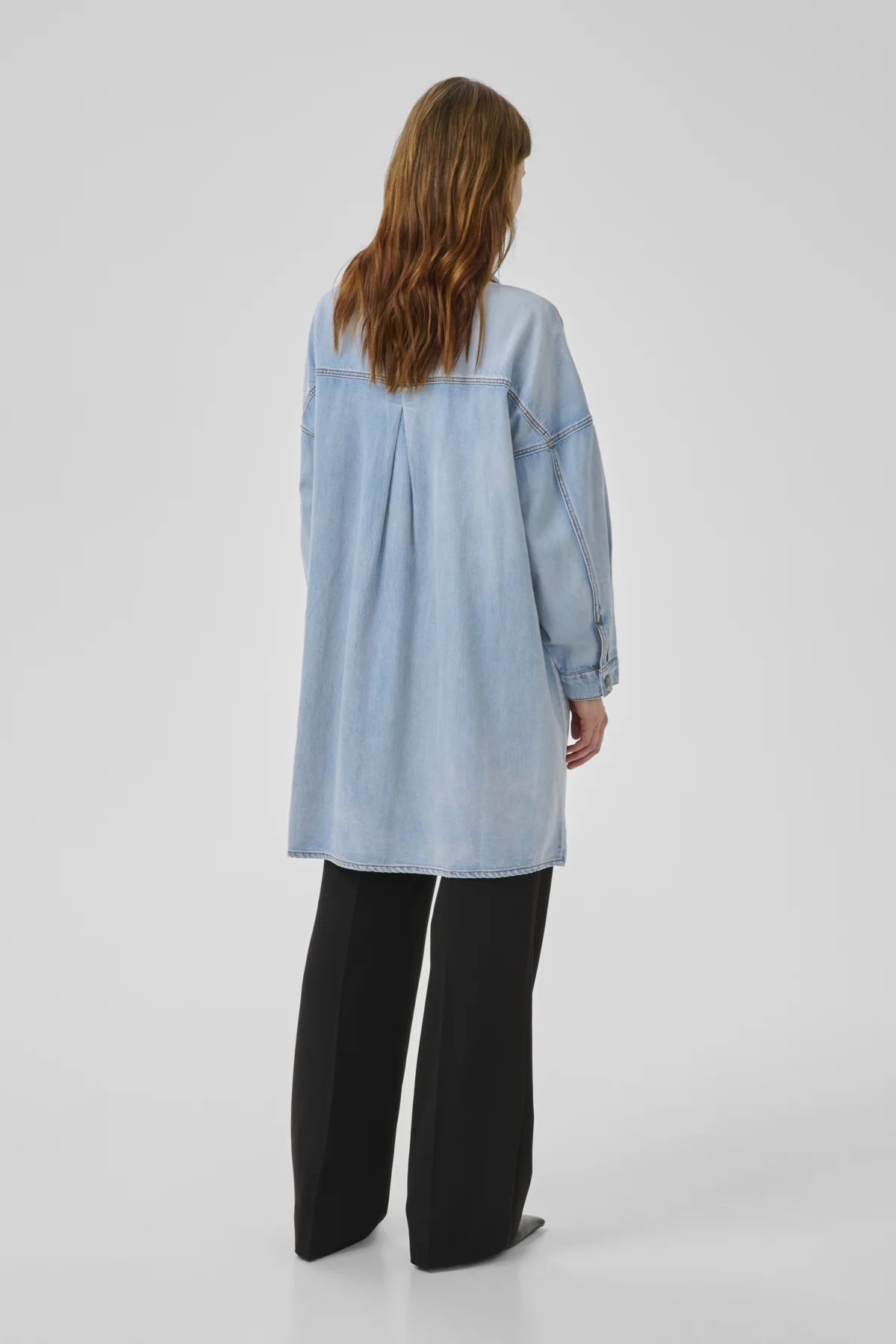 Jurken lange mouw blauw My Essential Wardrobe - Image 4