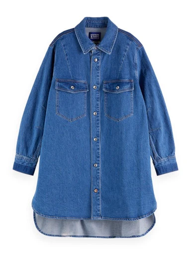 Jurken lange mouw blauw Scotch & Soda