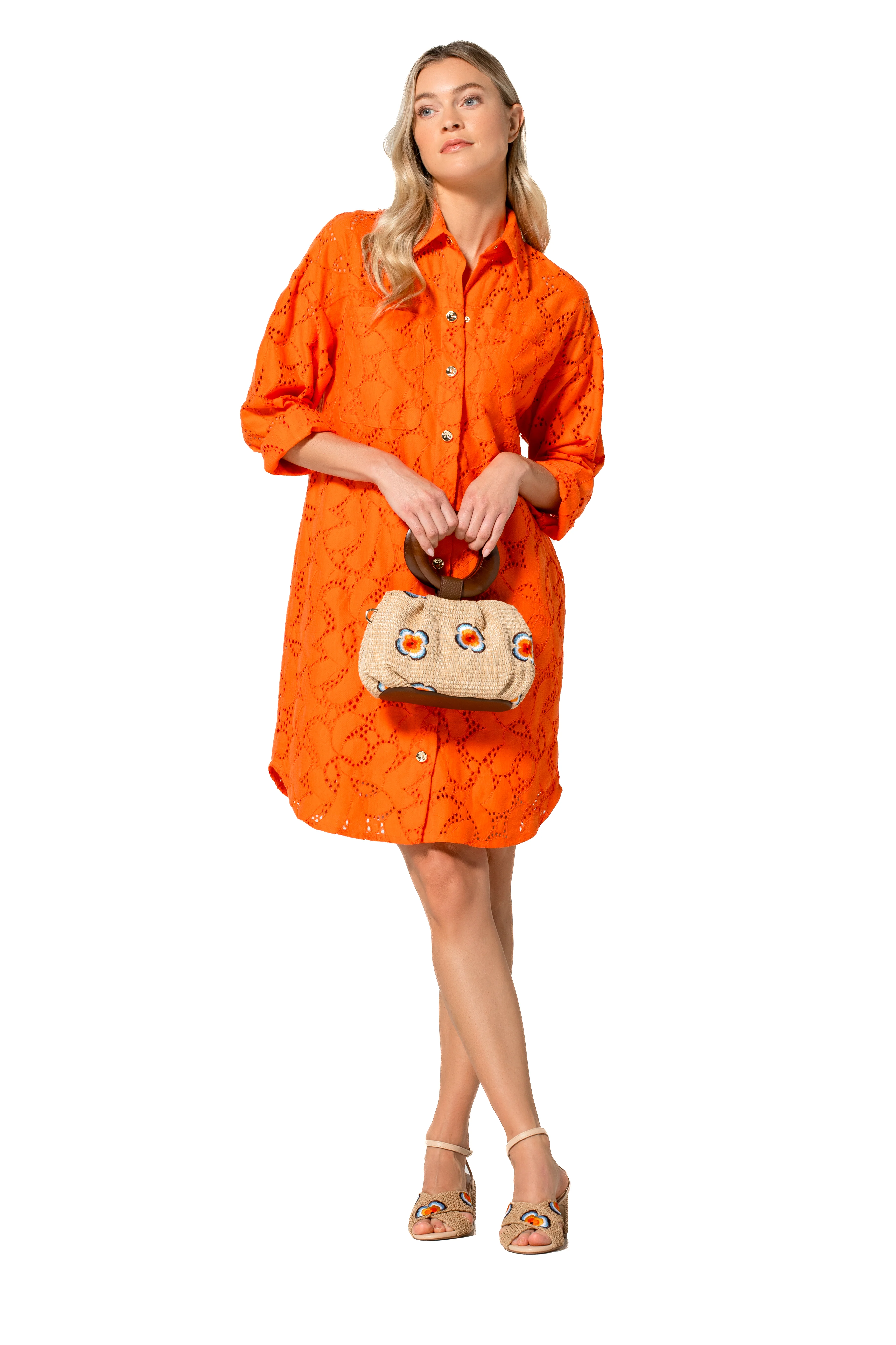 Jurken lange mouw oranje Caroline Biss - Image 4