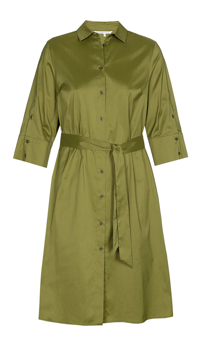 Jurken lange mouw groen Xandres Gold