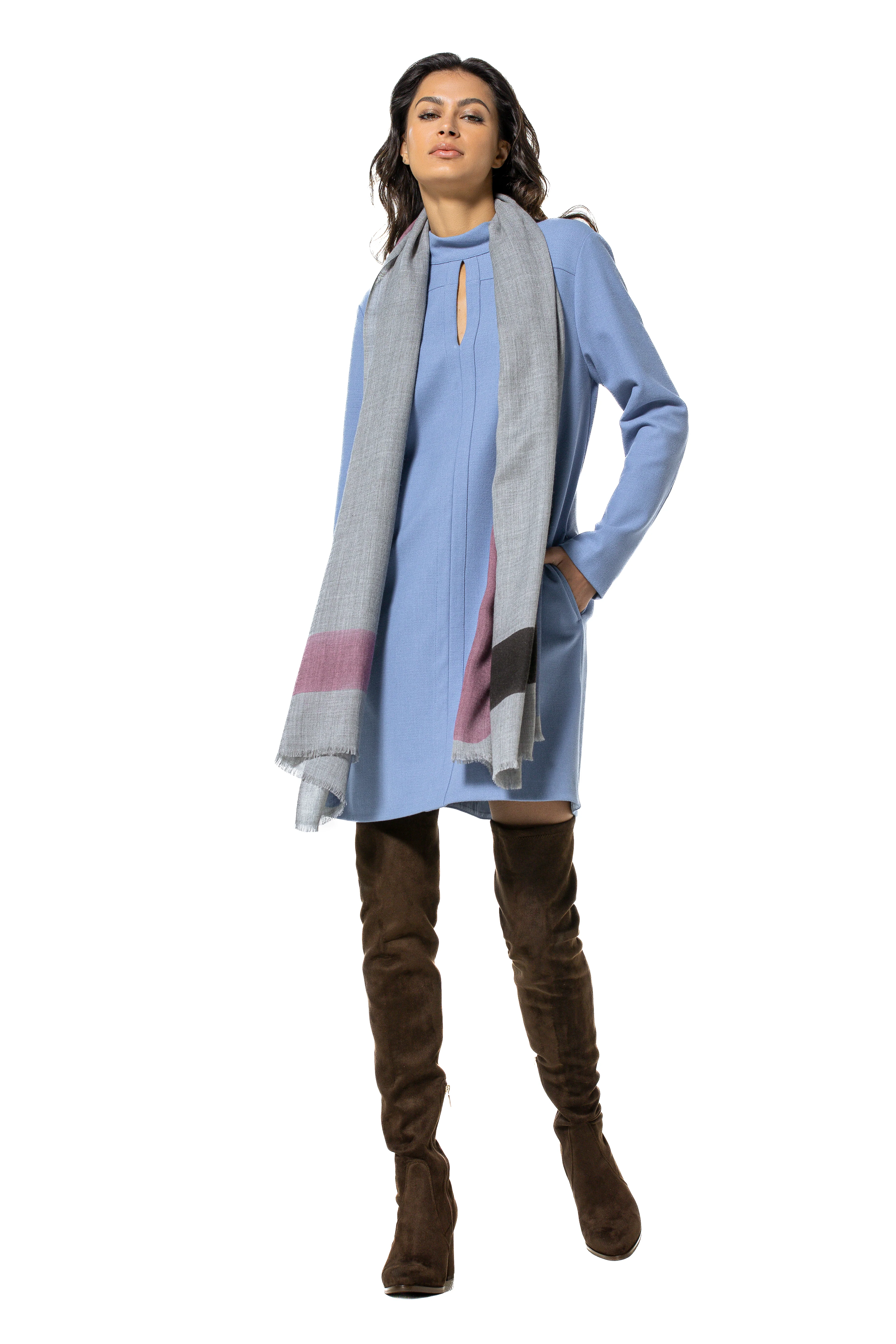 Jurken lange mouw blauw Caroline Biss - Image 3