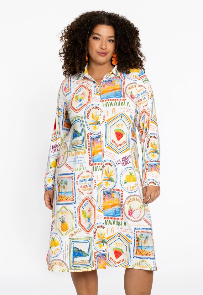 Jurken lange mouw multicolor Yoek