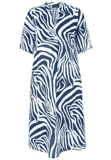Jurken lange mouw navy Doris Streich