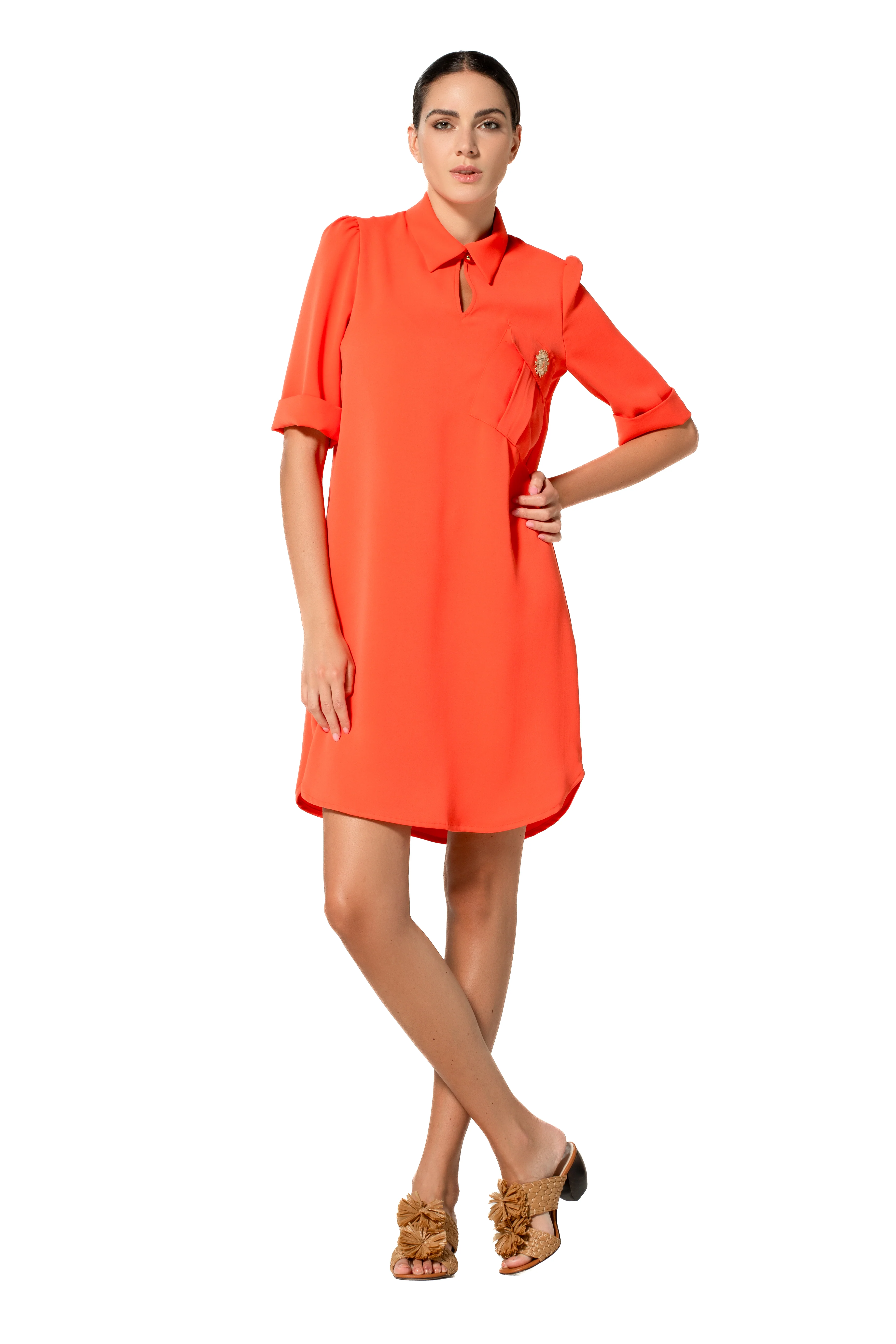 Jurken lange mouw rood Caroline Biss - Image 3