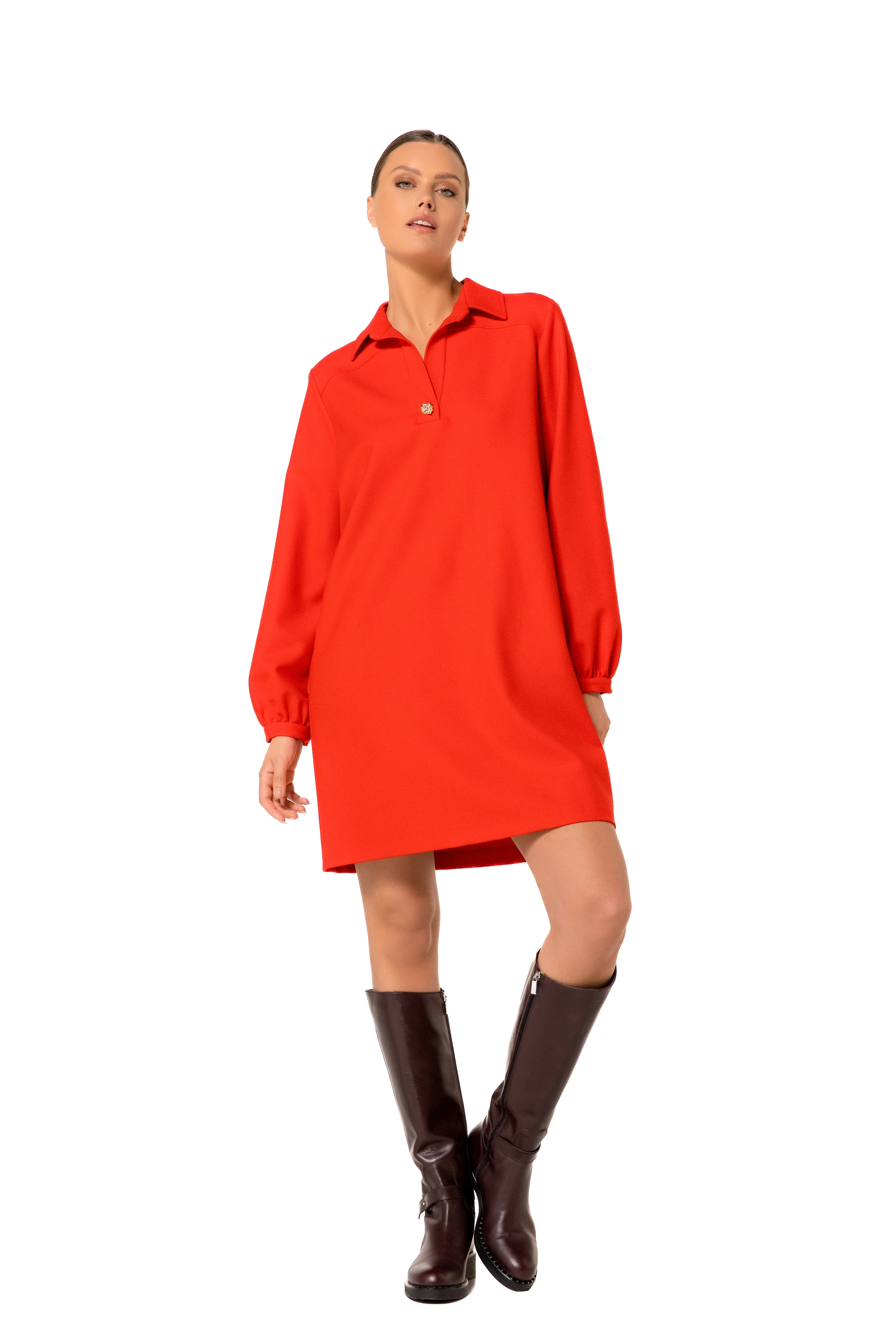 Jurken lange mouw rood Caroline Biss - Image 3