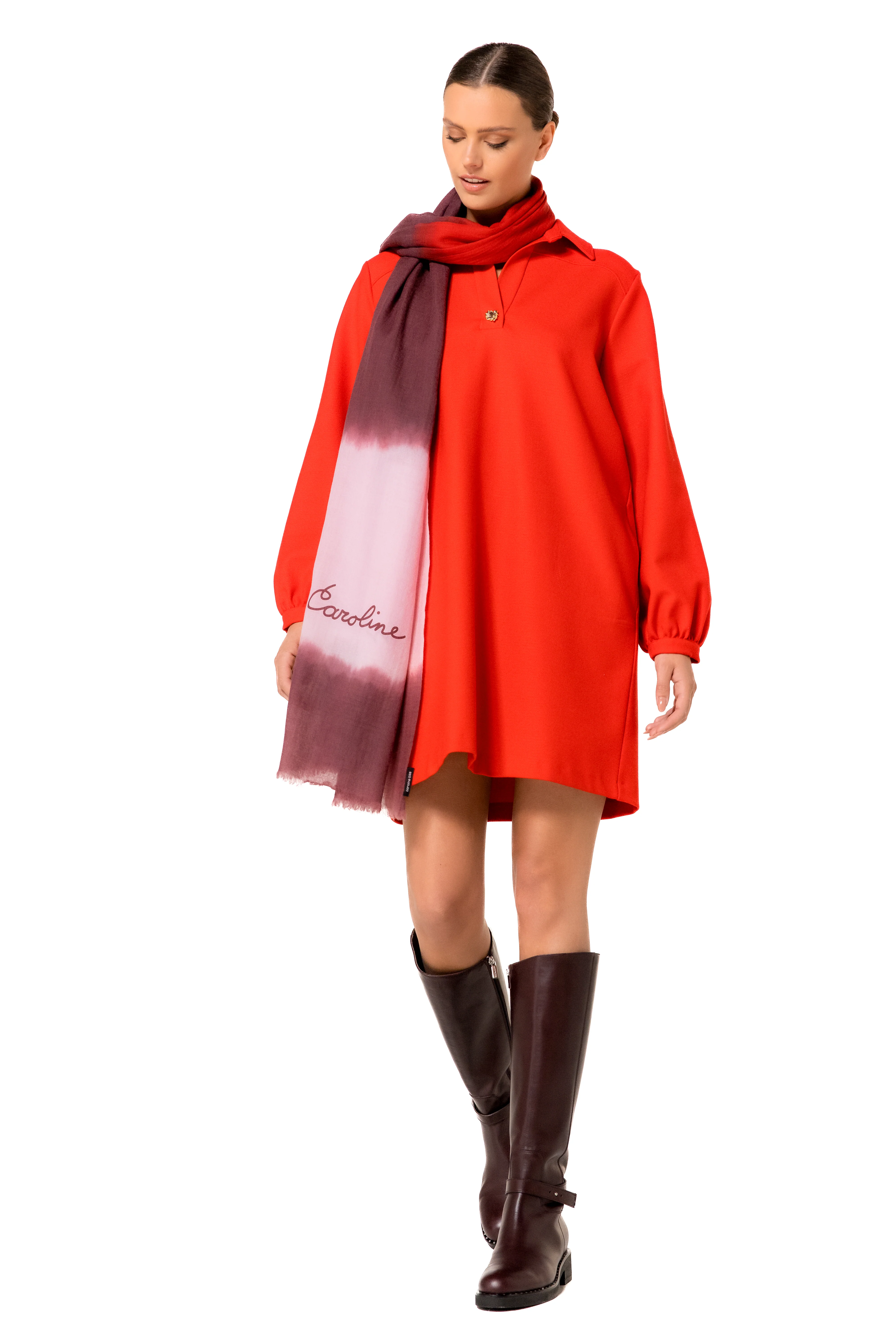 Jurken lange mouw rood Caroline Biss - Image 4