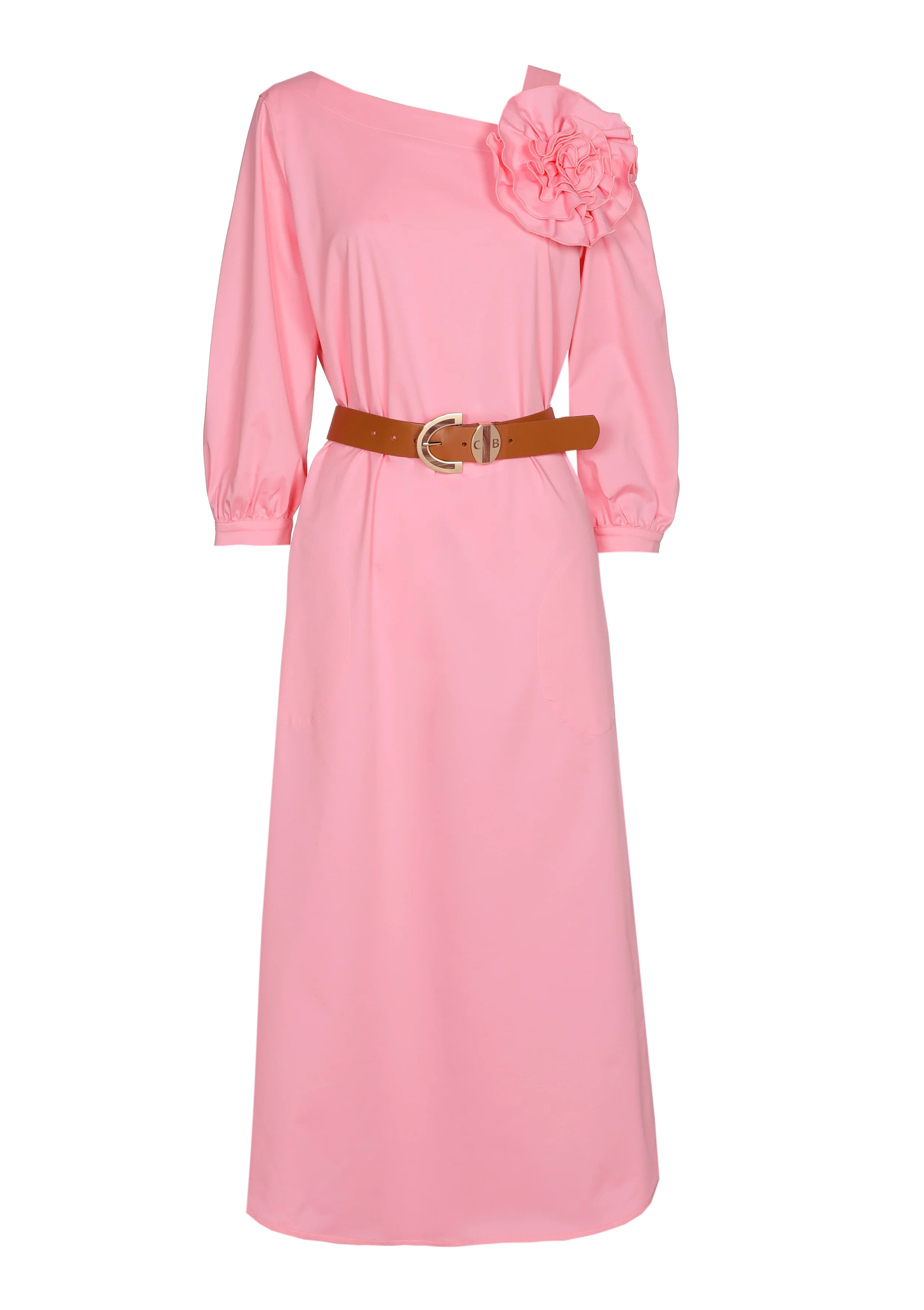 Jurken lange mouw roze Caroline Biss
