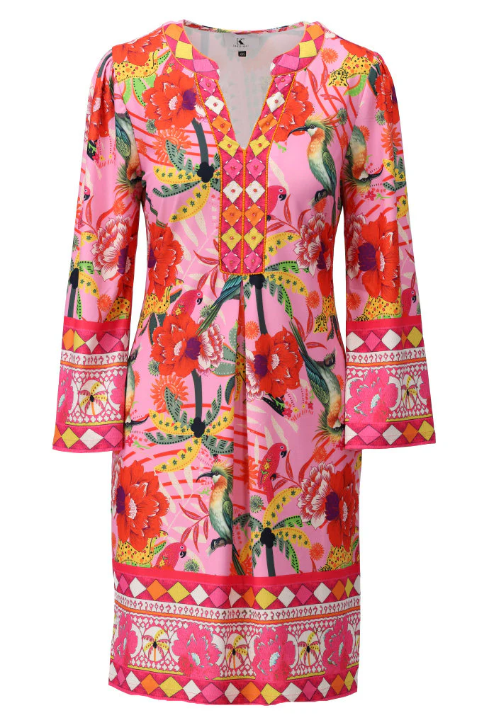 Jurken lange mouw roze K[DESIGN]