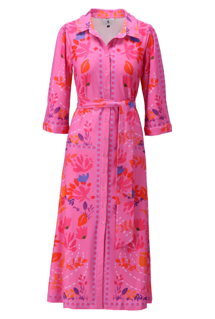 Jurken lange mouw roze K[DESIGN]