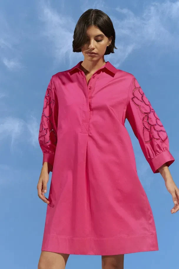 Jurken lange mouw roze Senso