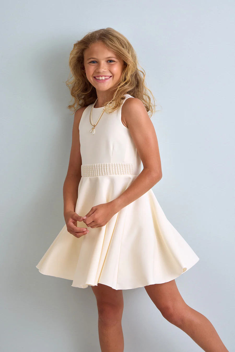 Jurken zonder mouw beige Diamante Blu