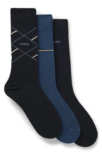 Kousen blauw Boss Men Black