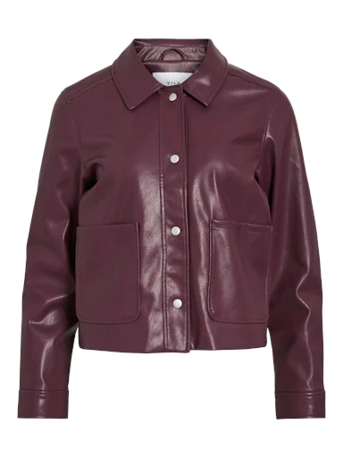 Leren jassen bordeaux VILA