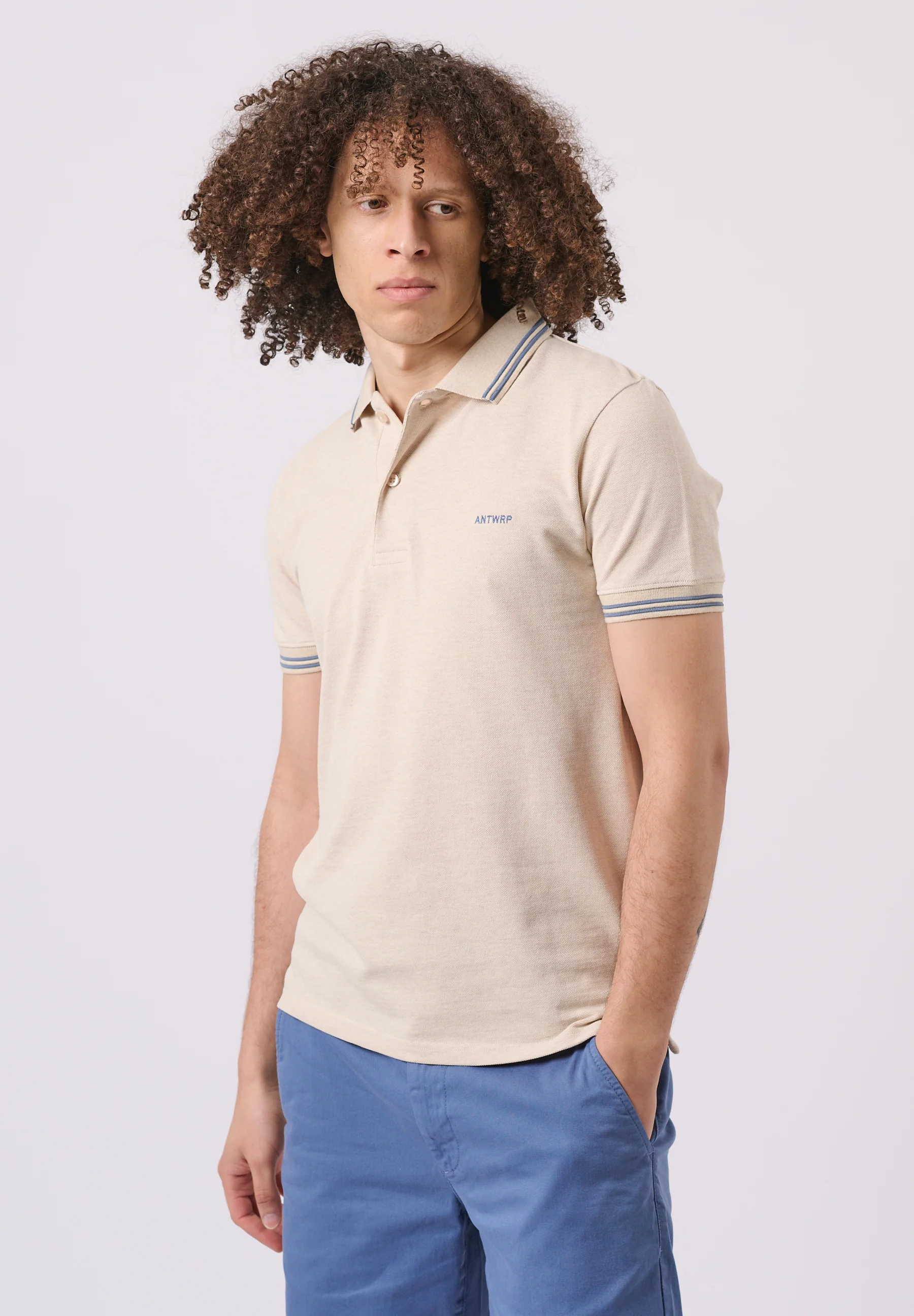 Polo's korte mouw beige ANTWRP