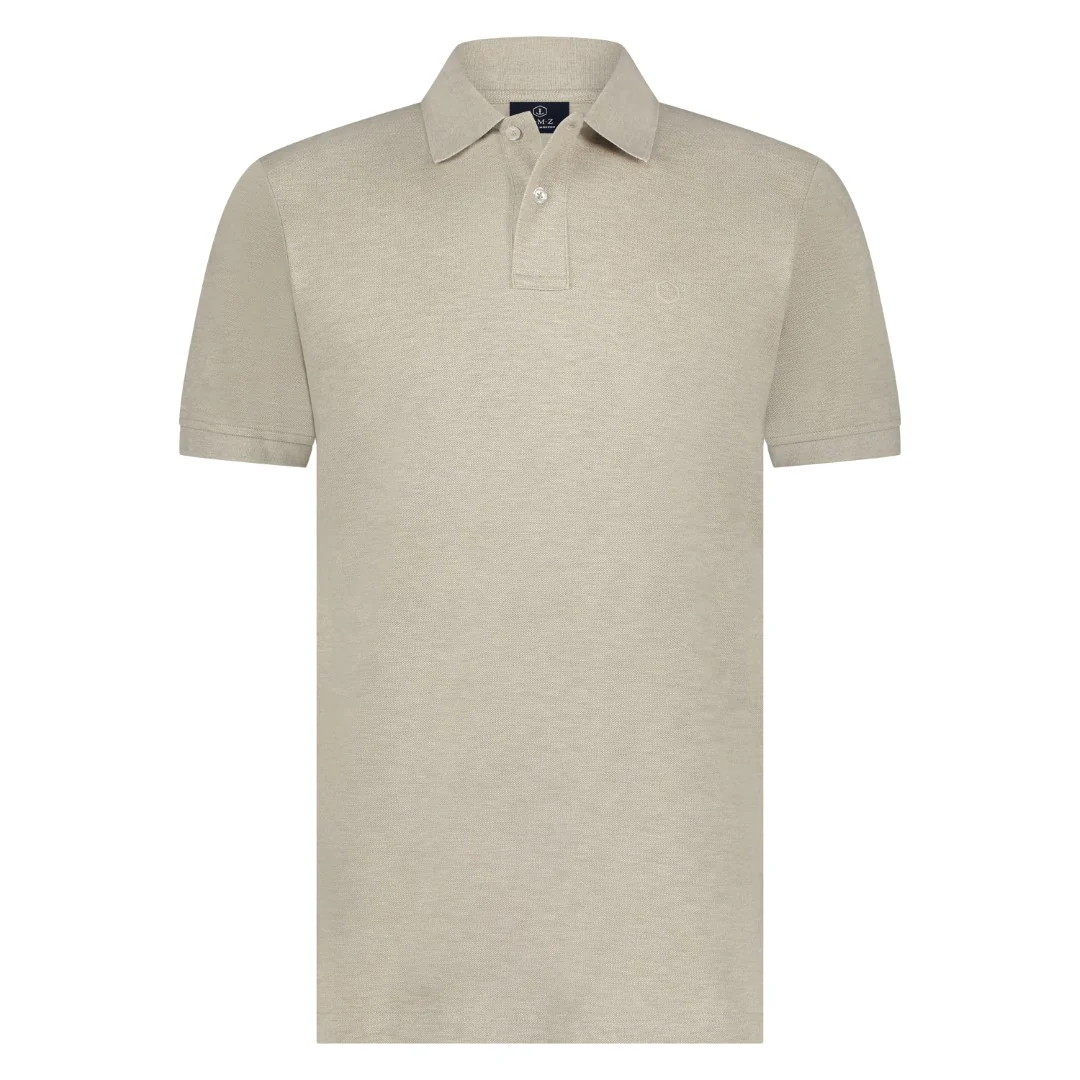 Polo's korte mouw beige Marco Manzini