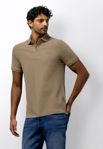 Polo's korte mouw beige State of Art