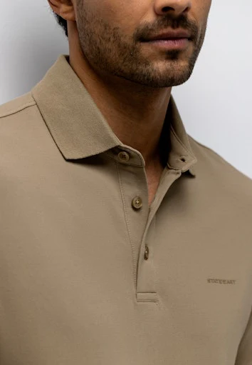 Polo's korte mouw beige State of Art - Image 4