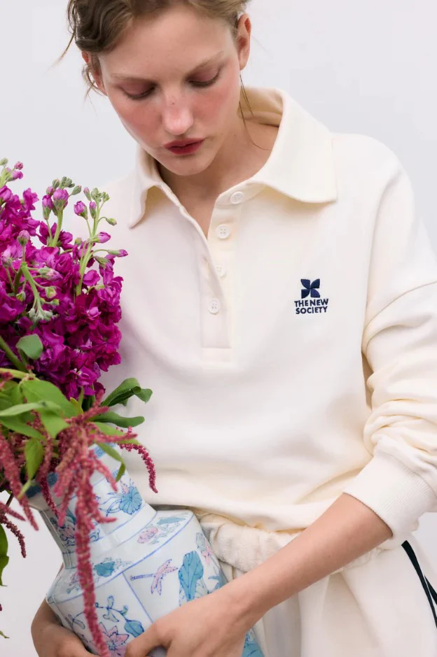 Polo's korte mouw beige The New Society