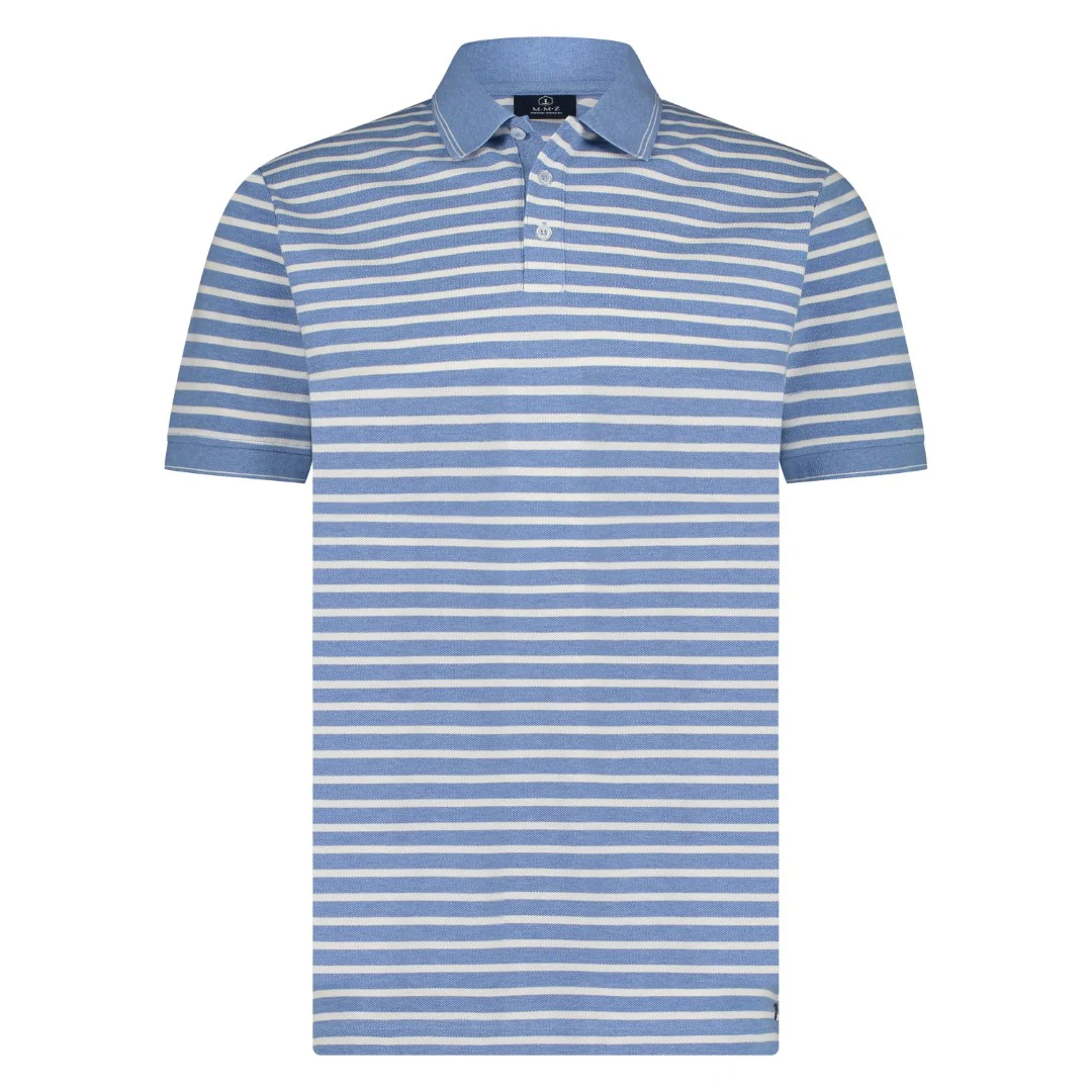 Polo's korte mouw blauw Marco Manzini