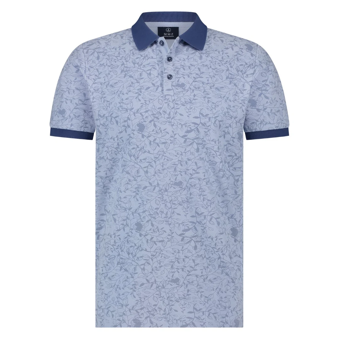 Polo's korte mouw blauw Marco Manzini