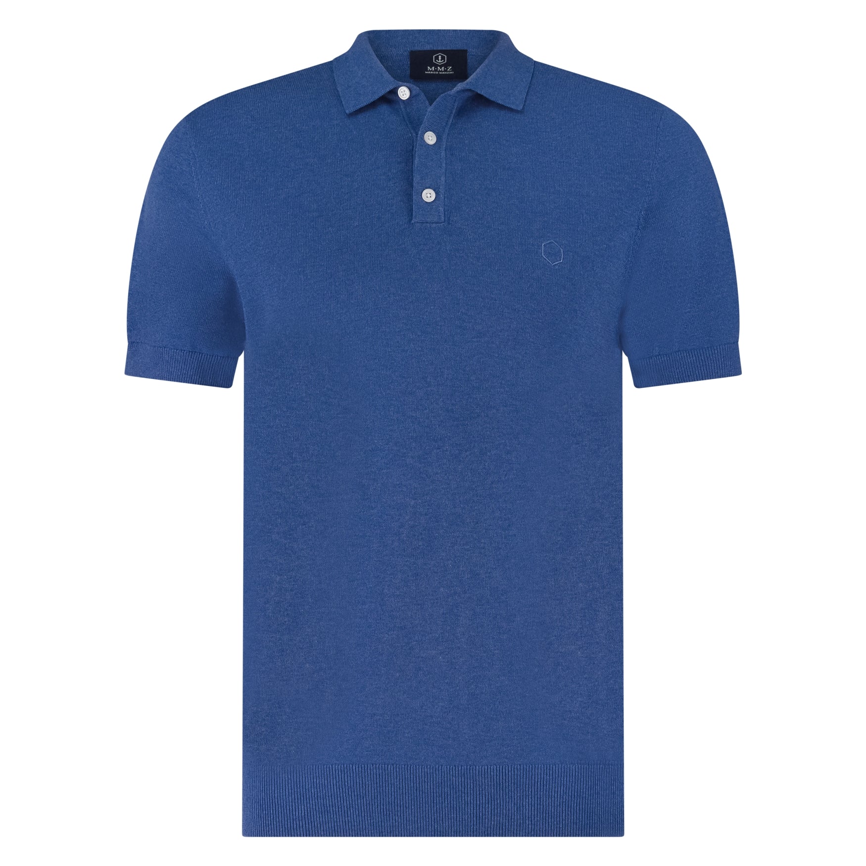 Polo's korte mouw blauw Marco Manzini