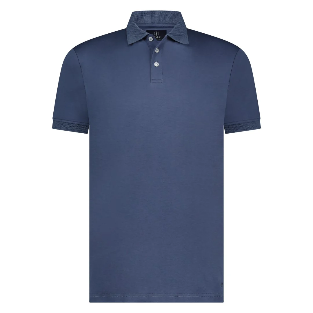 Polo's korte mouw blauw Marco Manzini