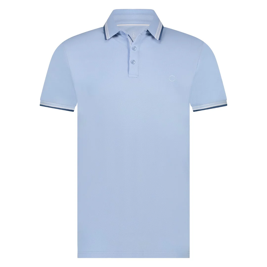 Polo's korte mouw blauw Marco Manzini