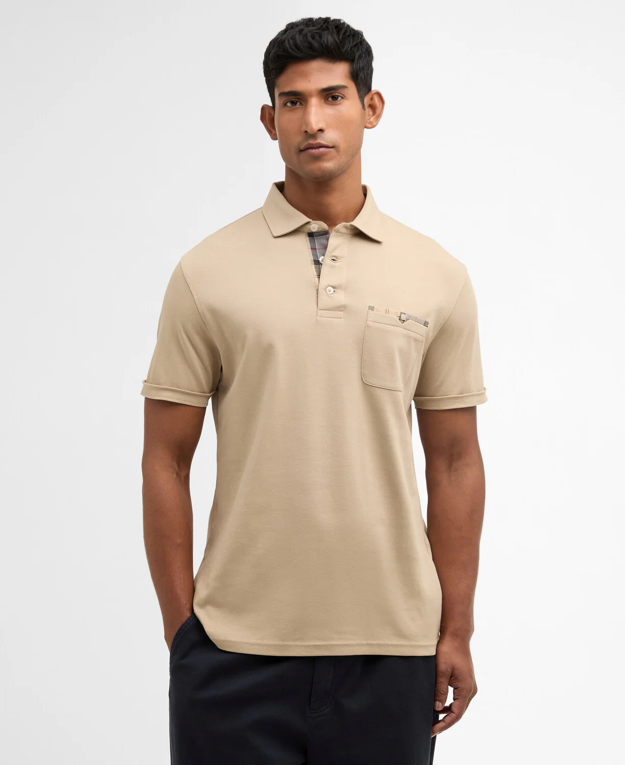 Polo's korte mouw grijs Barbour