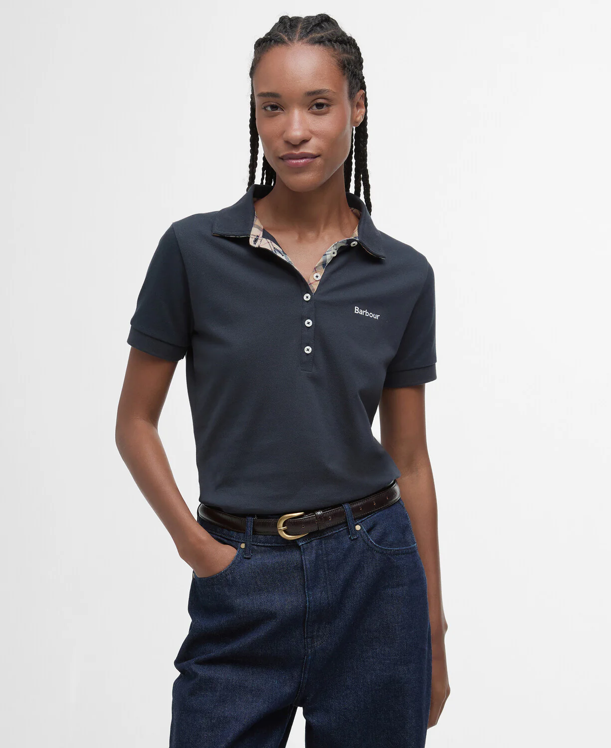 Polo's korte mouw navy Barbour