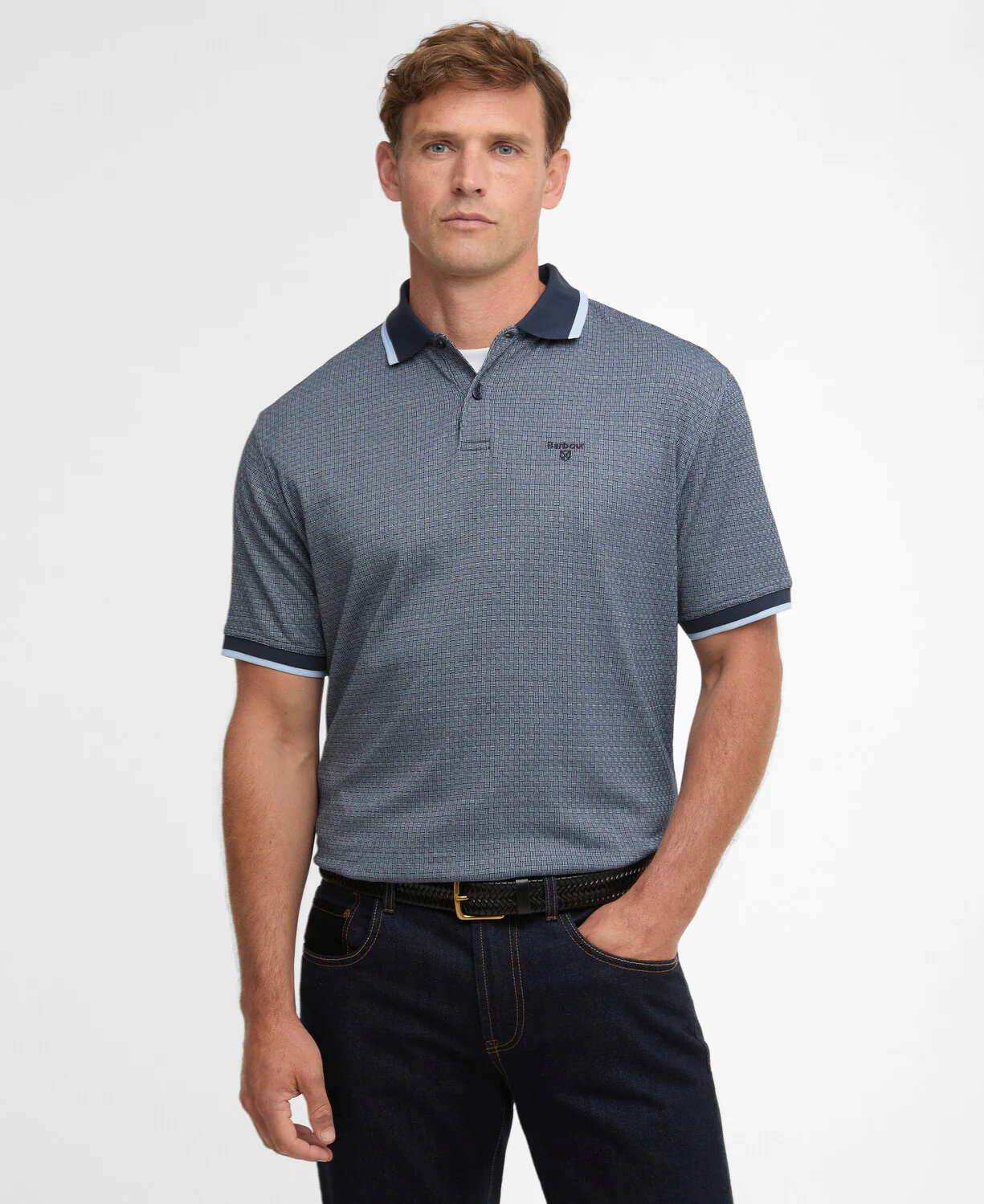 Polo's korte mouw navy Barbour