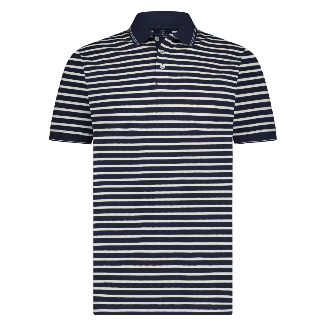 Polo's korte mouw navy Marco Manzini