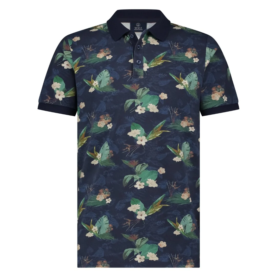 Polo's korte mouw navy Marco Manzini