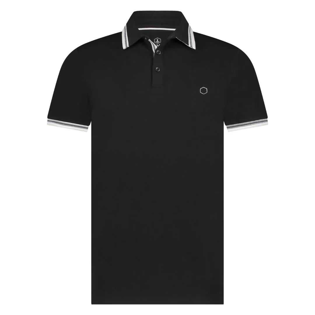 Polo's korte mouw zwart Marco Manzini