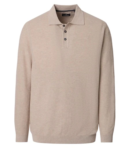 Polo's lange mouw beige Casa Moda
