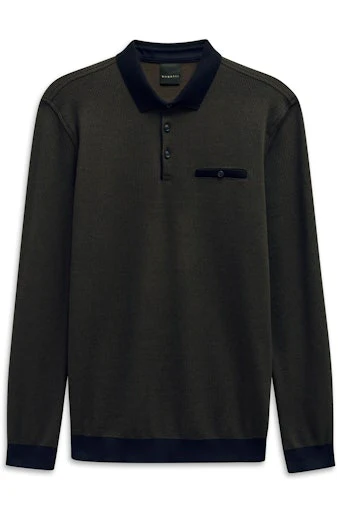 Polo's lange mouw bruin Bugatti