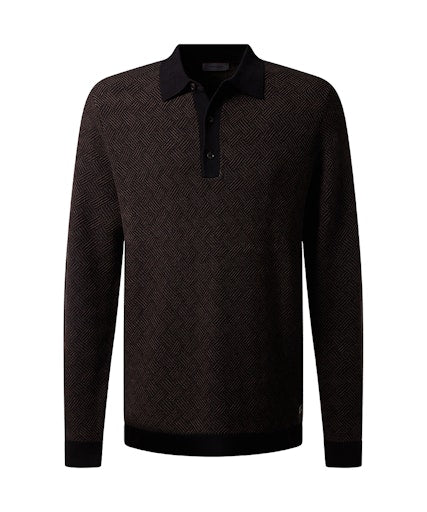 Polo's lange mouw bruin Pierre Cardin