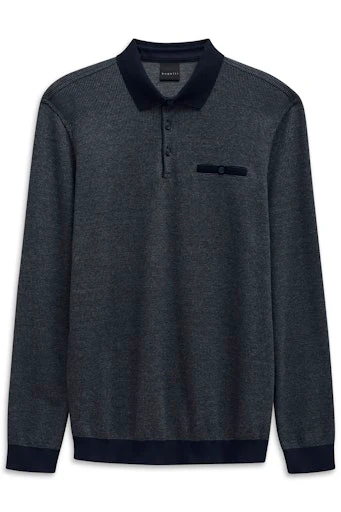 Polo's lange mouw grijs Bugatti