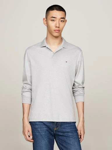Polo's lange mouw grijs Tommy Hilfiger