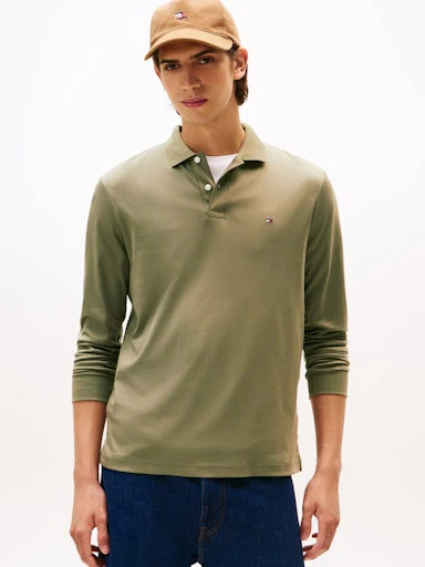 Polo's lange mouw groen Tommy Hilfiger