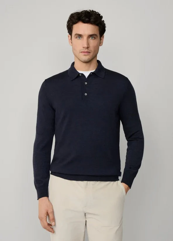 Polo's lange mouw navy Façonnable