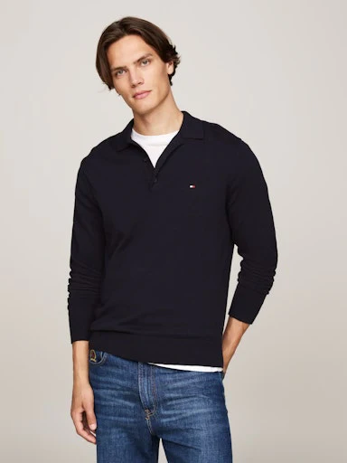 Polo's lange mouw navy Tommy Hilfiger